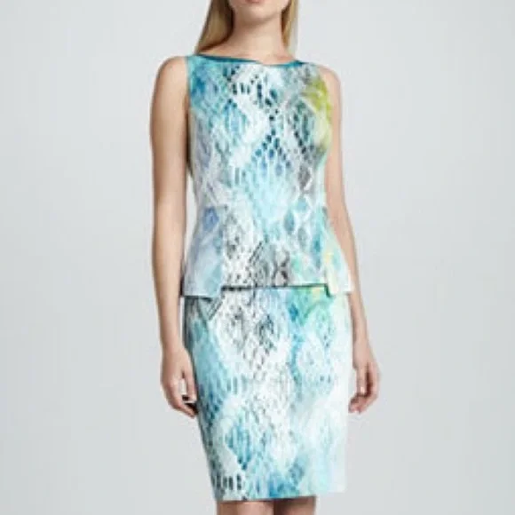 elie tahari blue lace dress Elie Tahari Blue Lace Dress Size 6
